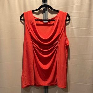 Orange ruched Cato blouse
